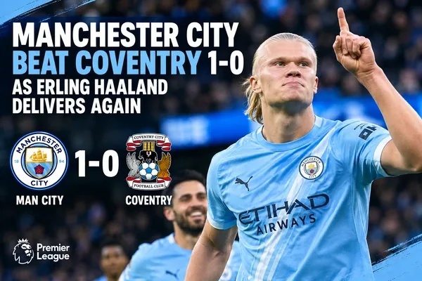 Manchester City Beat Coventry 1-0 as Erling Haaland Delivers Again